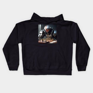 Humanoid robot playing chess Kids Hoodie